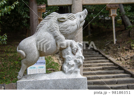 岡山県和気町 和気神社の狛猪 こまいのしし 岡山県和気町 和気神社の狛猪 こまいのしし 98186351