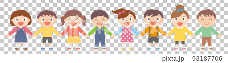 手をつなぐ子供たち 98187706
