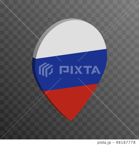 Russia Flag, Map and Map Pointer Stock Vector - Illustration of detail,  district: 151702172