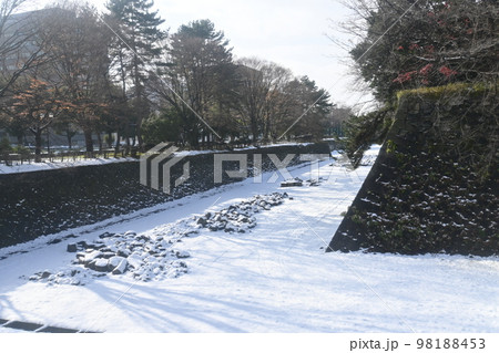 名古屋城の空堀と積雪（地下鉄名古屋城駅付近） 98188453