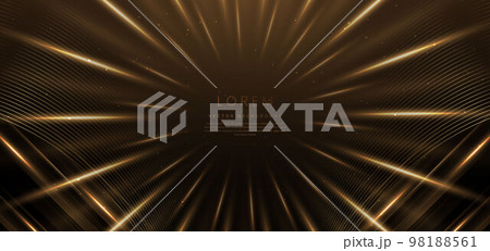 Elegant Golden light shines circle on dark brown background with sparkle. Template premium award design. 98188561