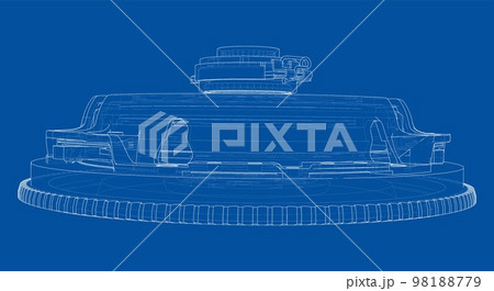 Sketch of clutch basket for the car. Vector 98188779