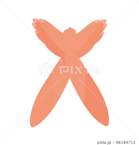 Pair of hands doing a dove bird gesture Sketch icon Vector Pair of hands doing a dove bird gesture Sketch icon Vector 98189713