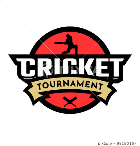 Cricket tournament. Sport logo, emblem. Vector illustration. 98190187