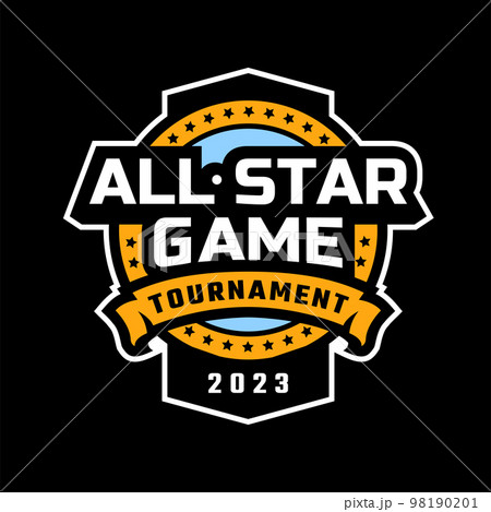 All stars game logo, emblem on a dark background. Vector illustration. All stars game logo, emblem on a dark background. Vector illustration. 98190201