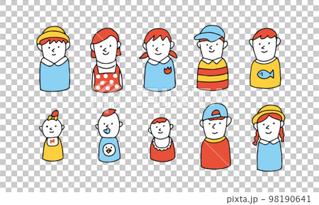 Kids illustration icon set from elementary school to baby Kids illustration icon set from elementary school to baby 98190641