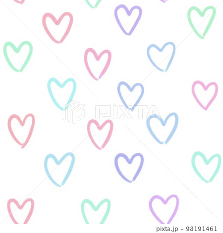Rainbow line Heart, background and pattern, Hand drawn in doodle style. Rainbow line Heart, background and pattern, Hand drawn in doodle style. 98191461