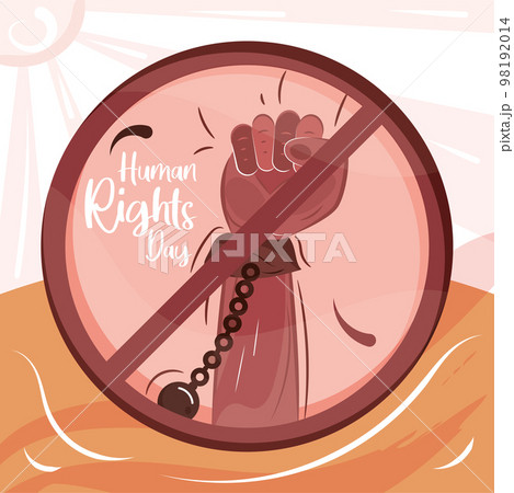 No slavery signal with hand with handcuff Human right concept Vector No slavery signal with hand with handcuff Human right concept Vector 98192014