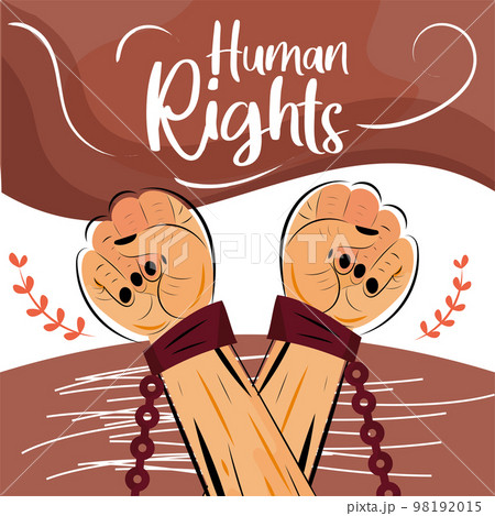 Pair of hands with handcuffs Human rights concept Vector Pair of hands with handcuffs Human rights concept Vector 98192015