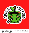 Apple Fritter Cannabis Strain Sign Marijuana Package Sticker or T-shirt Design in Cartoon Graffiti 98192189