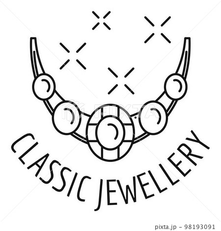 Classic jewellery logo. Outline illustration of classic jewellery vector logo for web design isolated on white background 98193091