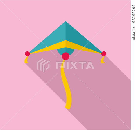 Sky blue kite icon. Flat illustration of sky blue kite vector icon for web design 98193200