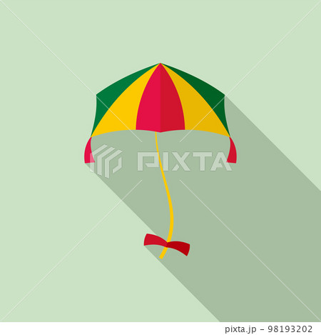 Girl kite icon. Flat illustration of girl kite vector icon for web design 98193202