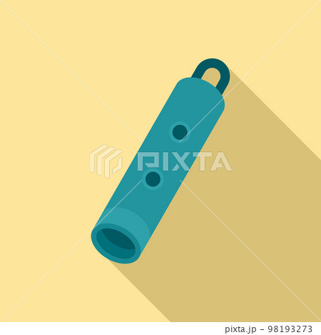 Blue whistle icon. Flat illustration of blue whistle vector icon for web design 98193273