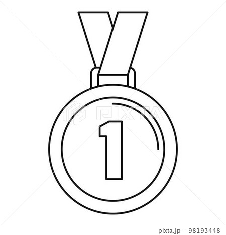 Bowling medal icon. Outline bowling medal vector icon for web design isolated on white background 98193448