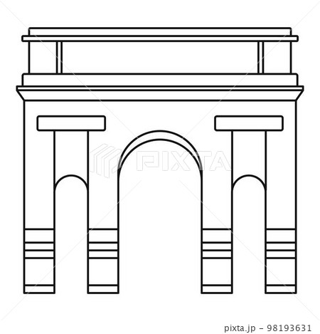 Historical arch icon. Outline illustration of historical arch vector icon for web design isolated on white background Historical arch icon. Outline illustration of historical arch vector icon for web design isolated on white background 98193631