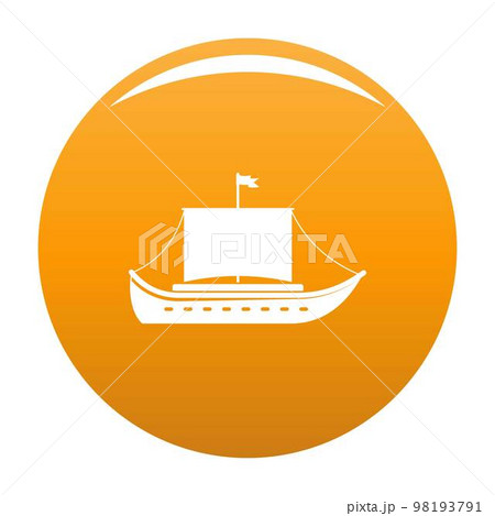 Ship ancient icon. Simple illustration of ship ancient vector icon for any design orange Ship ancient icon. Simple illustration of ship ancient vector icon for any design orange 98193791