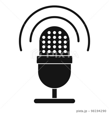 Studio microphone icon. Simple illustration of studio microphone vector icon for web design isolated on white background 98194290