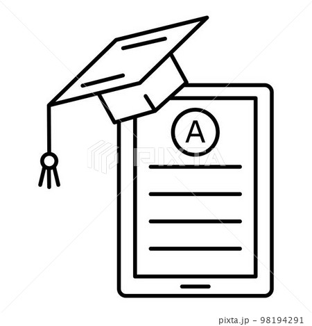 Test A graduate icon. Outline illustration of test A graduate vector icon for web design isolated on white background Test A graduate icon. Outline illustration of test A graduate vector icon for web design isolated on white background 98194291