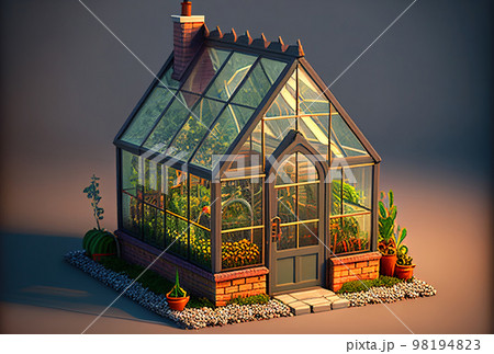 Country greenhouse for growing vegetables, fruits and flowers Country greenhouse for growing vegetables, fruits and flowers 98194823