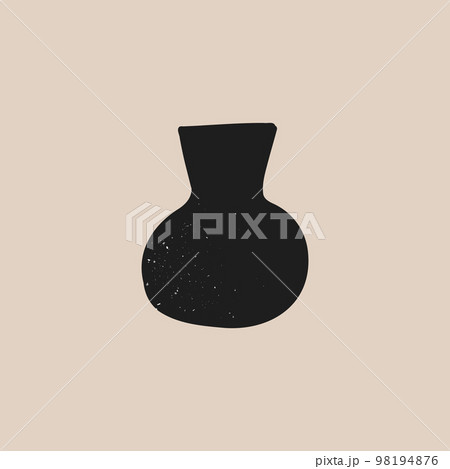 Ceramic vases. Pot pottery vase silhouette. Vector elegant greek jar set 98194876
