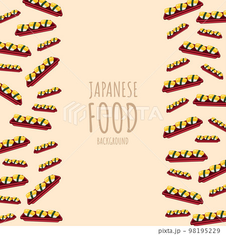 cartoon egg, japanese food frame border background 98195229