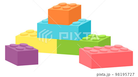 Plastic building blocks. Toy bricks cartoon icon Plastic building blocks. Toy bricks cartoon icon 98195727