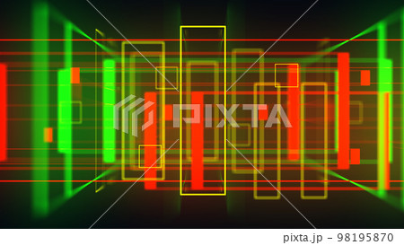 3D geometrical neon space background VJ loop  98195870