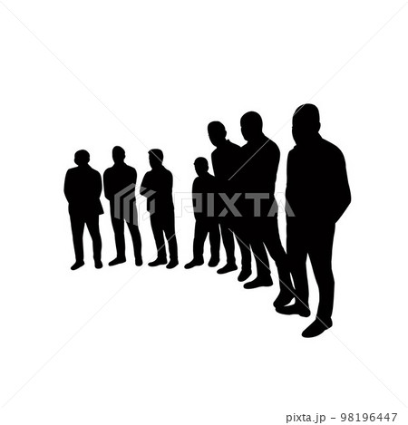 people together, silhouette vector people together, silhouette vector 98196447