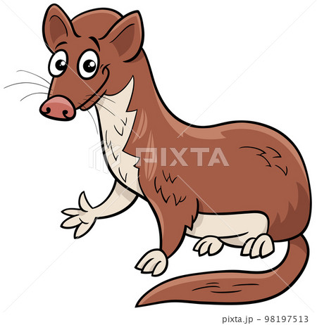 funny cartoon weasel animal character 98197513