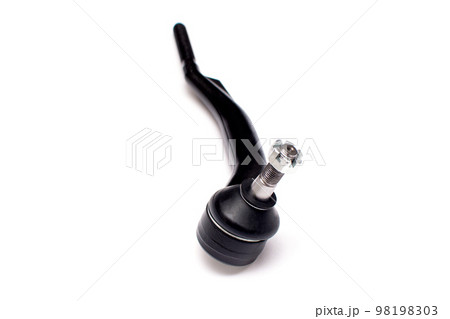 Steering tip of the car steering on an isolated white background. New car spare part. Steering tip of the car steering on an isolated white background. New car spare part. 98198303