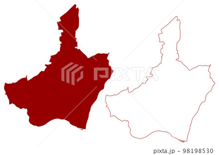 London Borough of Barking and Dagenham (United Kingdom of Great Britain and Northern Ireland, Ceremonial county and region Greater London, England) map vector illustration, scribble sketch map 98198530