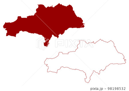 Metropolitan Borough of Barnsley (United Kingdom of Great Britain and Northern Ireland, Metropolitan and ceremonial county South Yorkshire, England) map vector illustration, scribble sketch map 98198532