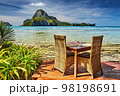 Outdoor terrace of the beach restaurant 98198691