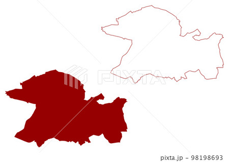 London Borough of Ealing (United Kingdom of Great Britain and Northern Ireland, Ceremonial county and region Greater London, England) map vector illustration, scribble sketch map 98198693