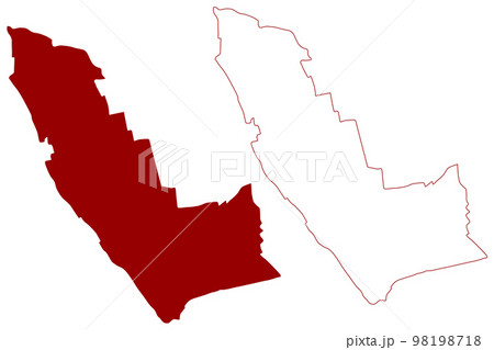 Royal Borough of Kensington and Chelsea (United Kingdom of Great Britain and Northern Ireland, Ceremonial county and region Greater London, England) map vector illustration, scribble sketch map 98198718