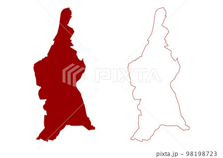 London Borough of Lambeth (United Kingdom of Great Britain and Northern Ireland, Ceremonial county and region Greater London, England) map vector illustration, scribble sketch map 98198723