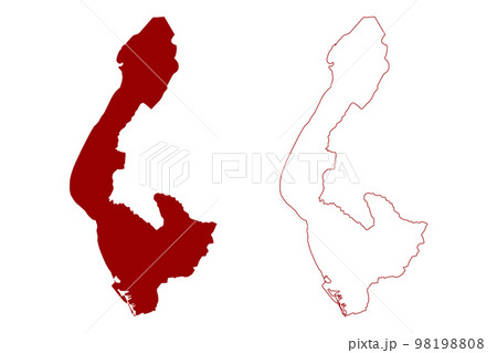 Metropolitan Borough of Sefton (United Kingdom of Great Britain and Northern Ireland, Metropolitan and ceremonial county Merseyside, England) map vector illustration, scribble sketch map 98198808