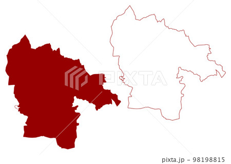 Metropolitan Borough of St Helens (United Kingdom of Great Britain and Northern Ireland, Metropolitan and ceremonial county Merseyside, England) map vector illustration, scribble sketch map 98198815