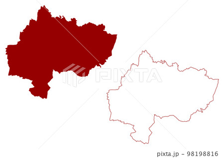 Metropolitan Borough of Stockport (United Kingdom of Great Britain and Northern Ireland, Metropolitan and ceremonial county Greater Manchester, England) map vector illustration, scribble sketch map 98198816