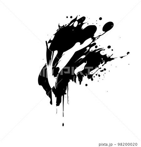 Smears, blots of black paint on a white background, dark colors - Vector Smears, blots of black paint on a white background, dark colors - Vector 98200020