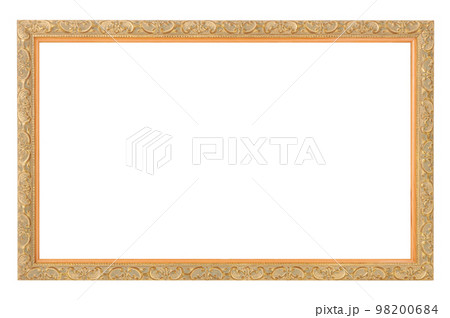 gold antique frame isolated on white gold antique frame isolated on white 98200684