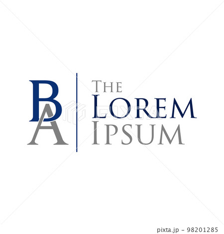 simple letter or word BA serif connected font in up and down image graphic icon logo design abstract concept vector stock. Can be used with related to initial or beauty 98201285