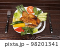roast chicken in plate 98201341