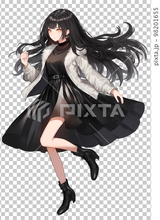 白のレザージャケットを着こなすカッコいい女性「AI生成画像」の