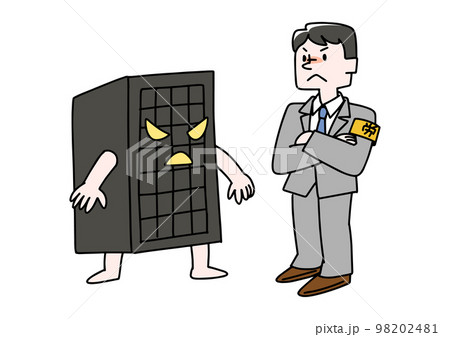 労働基準監督署に見張られているブラック企業のイラスト 労働基準監督署に見張られているブラック企業のイラスト 98202481