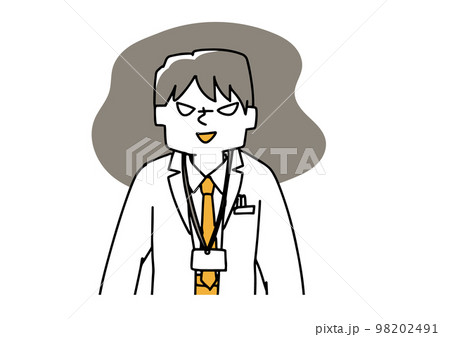 悪いことを企んでいる医者の男性のイラスト 悪いことを企んでいる医者の男性のイラスト 98202491