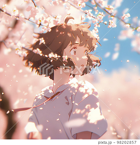 女子生徒 桜が満開の季節 卒業式 入学シーズン「AI生成画像」 女子生徒 桜が満開の季節 卒業式 入学シーズン「AI生成画像」 98202857
