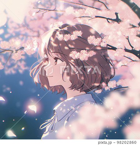 女子生徒 桜が満開の季節 卒業式 入学シーズン「AI生成画像」 女子生徒 桜が満開の季節 卒業式 入学シーズン「AI生成画像」 98202860