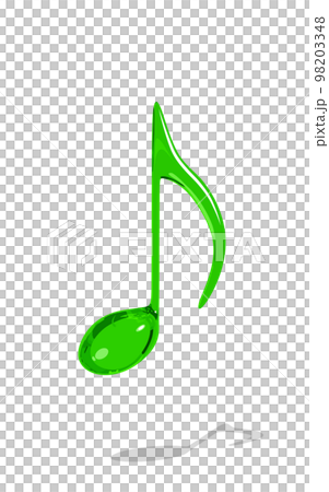 Green glass eighth note vector illustration 98203348